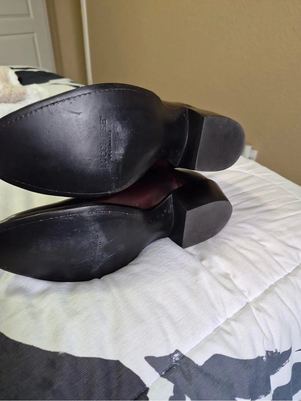 Genuine Leather Western Cowboy Boots - Dark Brown